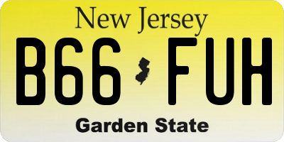 NJ license plate B66FUH
