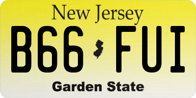 NJ license plate B66FUI