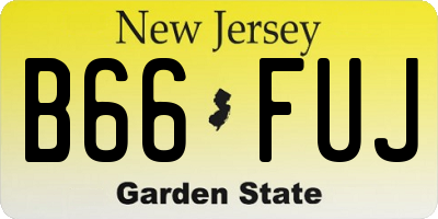 NJ license plate B66FUJ