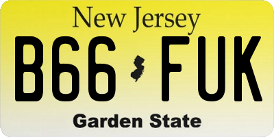 NJ license plate B66FUK