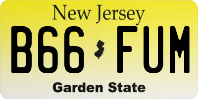 NJ license plate B66FUM