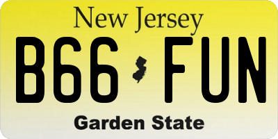 NJ license plate B66FUN