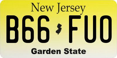 NJ license plate B66FUO