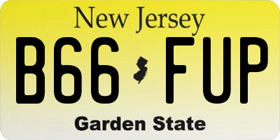 NJ license plate B66FUP