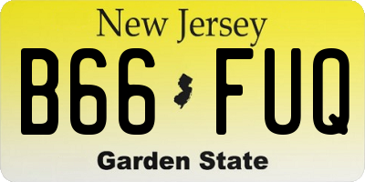 NJ license plate B66FUQ