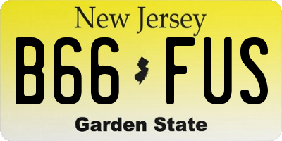 NJ license plate B66FUS