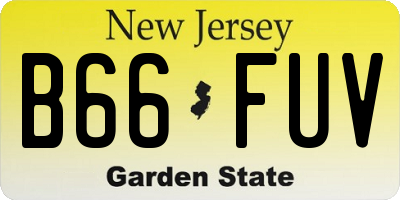 NJ license plate B66FUV