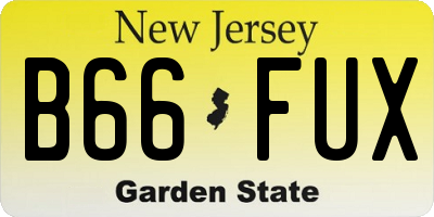 NJ license plate B66FUX
