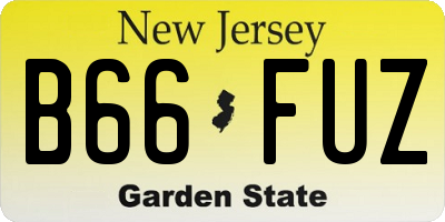 NJ license plate B66FUZ