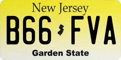 NJ license plate B66FVA
