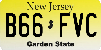 NJ license plate B66FVC