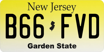 NJ license plate B66FVD