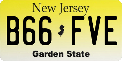 NJ license plate B66FVE