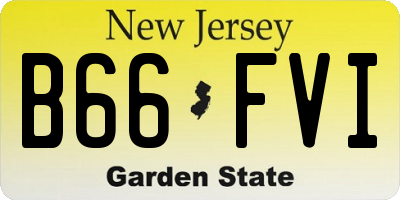 NJ license plate B66FVI