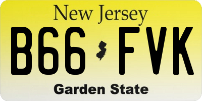 NJ license plate B66FVK