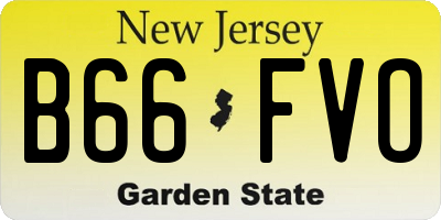 NJ license plate B66FVO