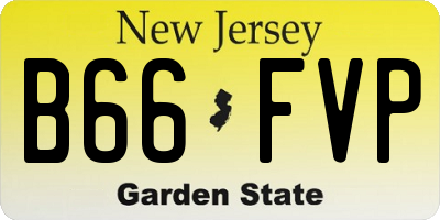NJ license plate B66FVP