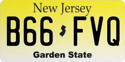 NJ license plate B66FVQ