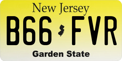 NJ license plate B66FVR