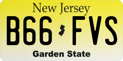 NJ license plate B66FVS
