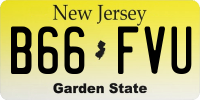 NJ license plate B66FVU