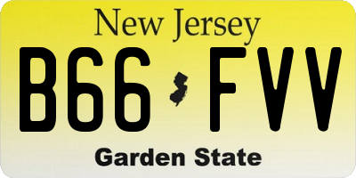 NJ license plate B66FVV