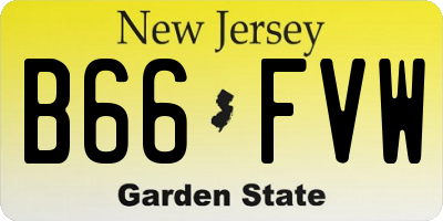 NJ license plate B66FVW