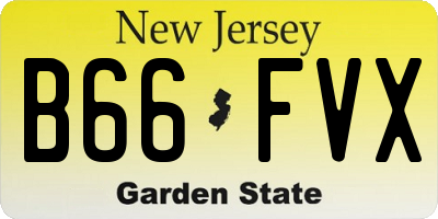 NJ license plate B66FVX