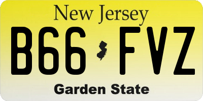 NJ license plate B66FVZ