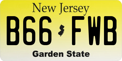 NJ license plate B66FWB