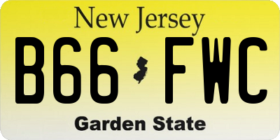 NJ license plate B66FWC