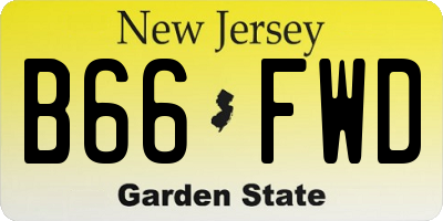 NJ license plate B66FWD