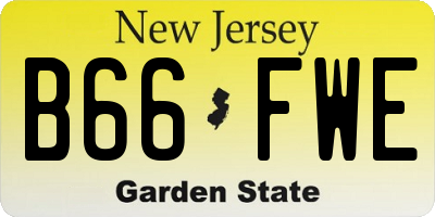 NJ license plate B66FWE