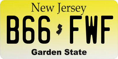NJ license plate B66FWF