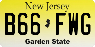 NJ license plate B66FWG