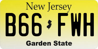 NJ license plate B66FWH