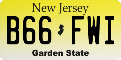 NJ license plate B66FWI