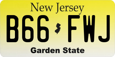 NJ license plate B66FWJ