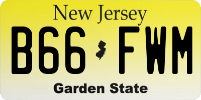 NJ license plate B66FWM