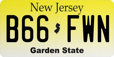 NJ license plate B66FWN