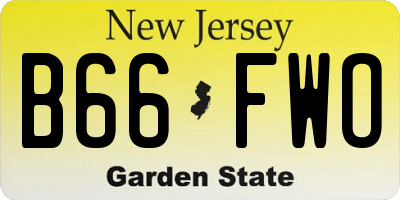 NJ license plate B66FWO