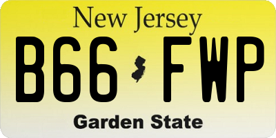 NJ license plate B66FWP