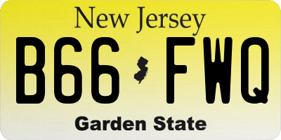 NJ license plate B66FWQ