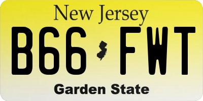 NJ license plate B66FWT