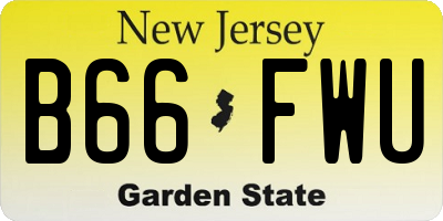 NJ license plate B66FWU