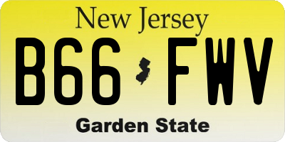 NJ license plate B66FWV