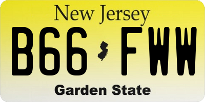 NJ license plate B66FWW