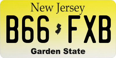 NJ license plate B66FXB