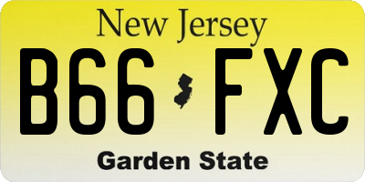 NJ license plate B66FXC