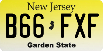 NJ license plate B66FXF